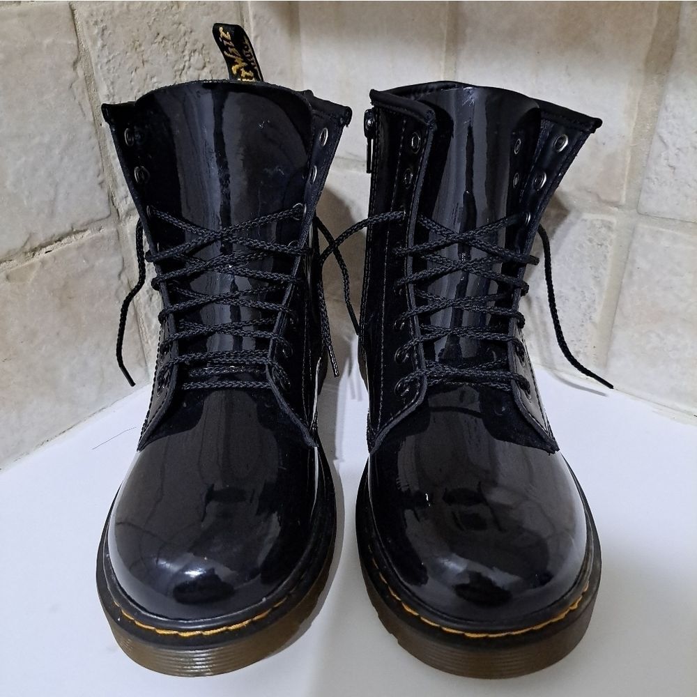 Dr. Martens 1460 J Black Glossy Boots Size 5